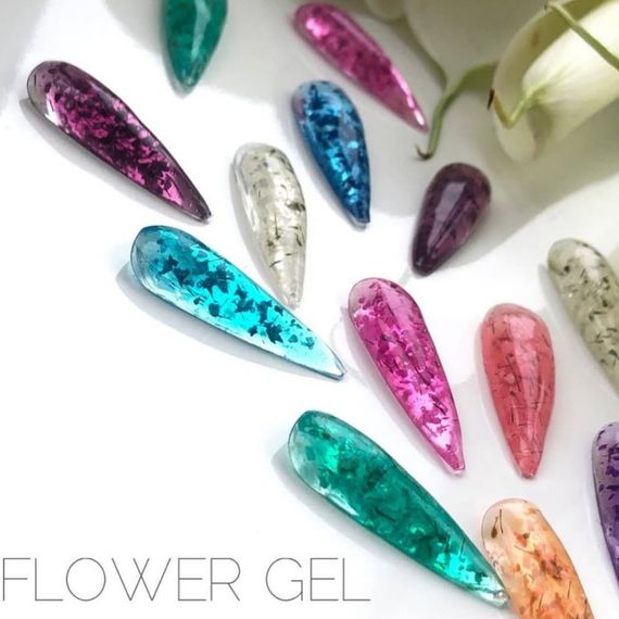 Гель с сухоцветами Crooz Flower Gel №8 (прозрачно-синий) 5 мл | Зображення 2