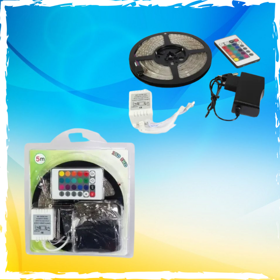 Світлодіодна Led-стрічка 5м. Лед стрічка, RGB. Led з пультом. Стрічка різнокольорова 3528 | Зображення 1