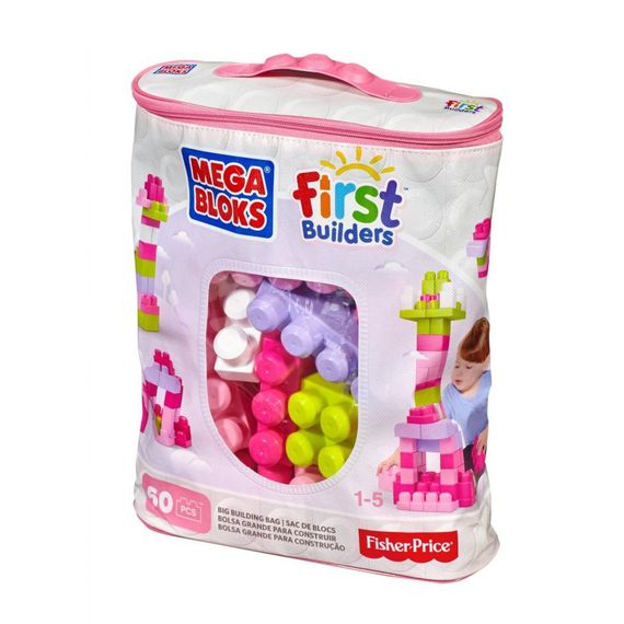 Конструктор Mega Bloks розовый в мешке 60 деталей (DCH54) | Зображення 1