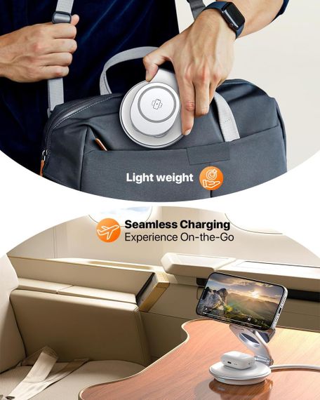 Зарядний пристрій для Apple EXW магнітний бездротовий, з адаптером 30 Вт (білий) | Зображення 3