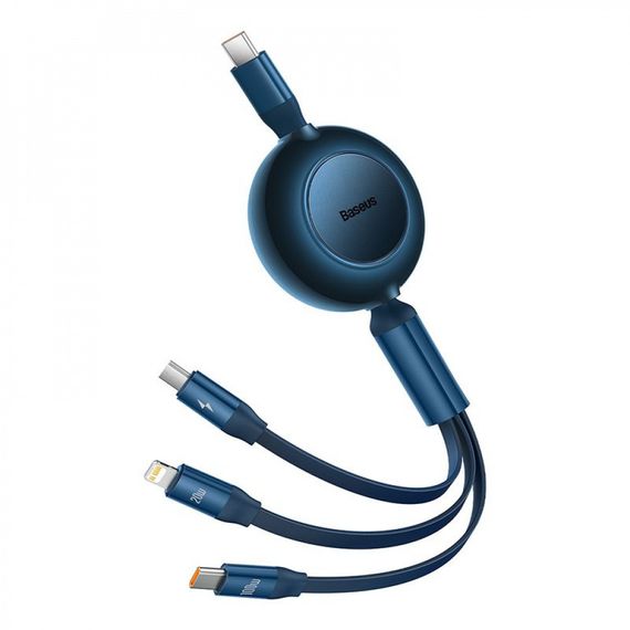 Кабель Baseus Bright Mirror 2 Series 3-in-1 (Micro USB+Lightning+Type-C) 100W (1.1m) blue | Зображення 2