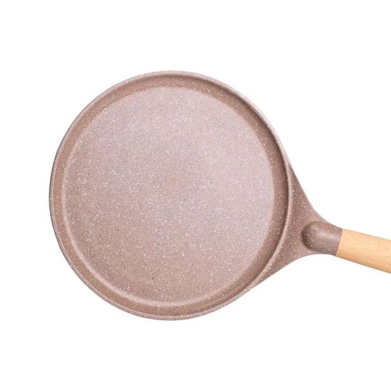 Алюмінієва млинцева сковорода з мармуровим антипригарним покриттям Ø 26 см, товсте дно MGC кавового кольору HP-4-429CO | Зображення 2