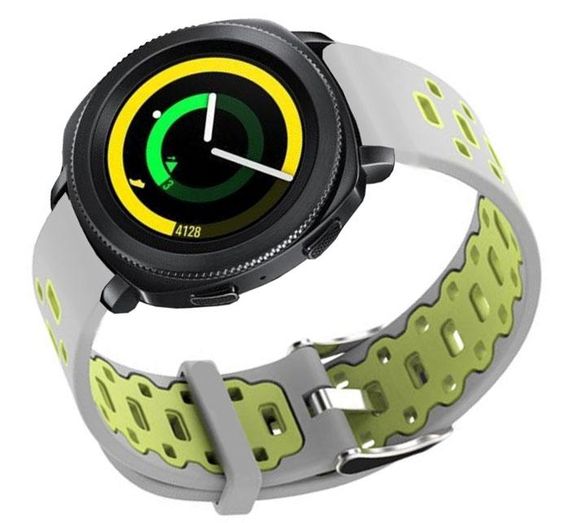 Спортивный ремешок Primo Perfor Classic для часов Samsung Gear Sport SM-R600 - Grey&Green | Зображення 1