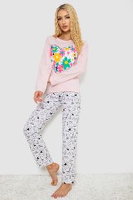 Пижама женская с принтом  -уценка, цвет розовый, 243R1051-U