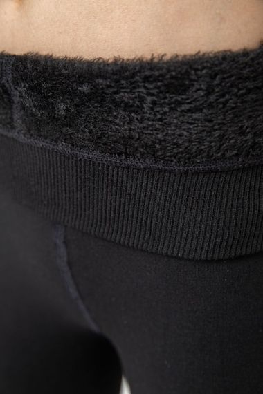 Лосины на меху для девочек, цвет черный, 139R9931 | Зображення 3