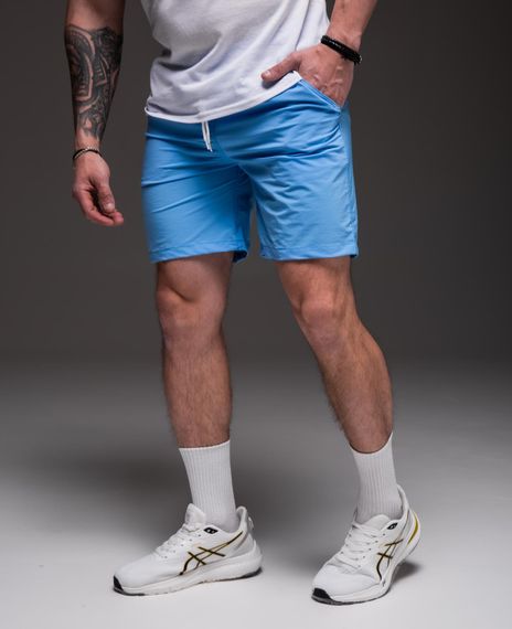 Мужские шорты из плащевки внутри с сеткой RA2031/1  цвет голубой, размер M | Зображення 3