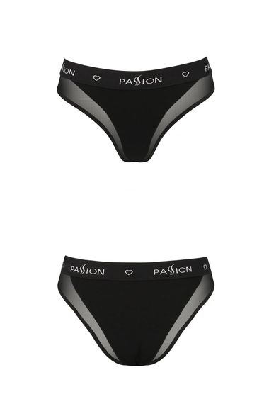 Трусики хлопковые с прозрачной вставкой Passion PS002 PANTIES, Черный, M, M | Зображення 4