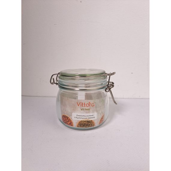 Ємність скляна з бугельним замком VT-7445 Vittora 450 мл | Зображення 2