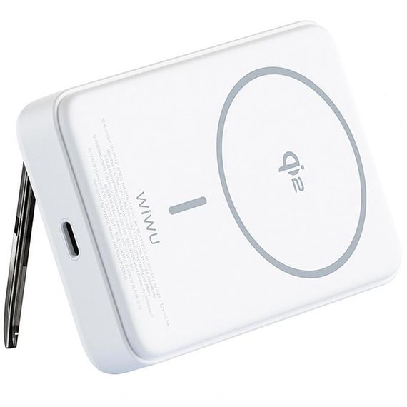 Портативний ЗП Power Bank WIWU Wi-P031 Magnetic з БЗП Qi2 30W 10000 mAh White | Зображення 1