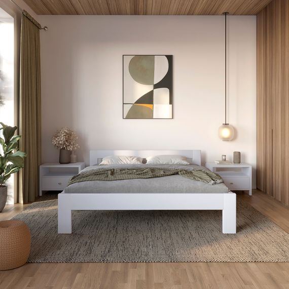 Односпальне дерев&#039;яне ліжко Mebigrand Делі Сіро-блакитний (S2010R80B) 90х190 см (MBG-3975)