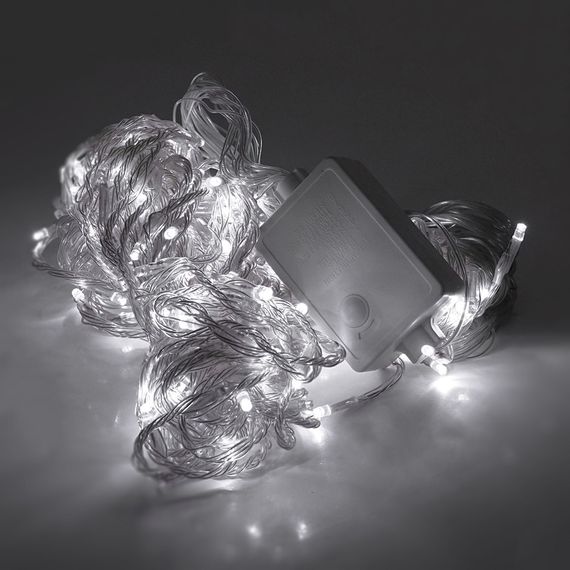 Гірлянди 330LED Водоспад (White), 8 режимів, 3x2метри, прозора ізоляція
