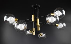 Люстра стельова на 8 лампочок 26421 Бронза 38х80х80 см.