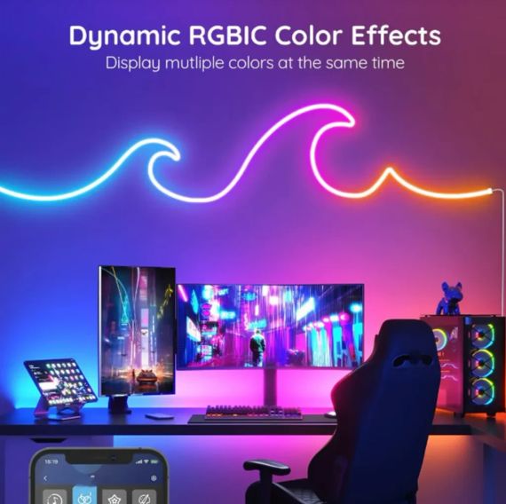 Гибкий неон Light Strip 6 м RGB 12V (6×12 мм) с Bluetooth-управлением | Зображення 3