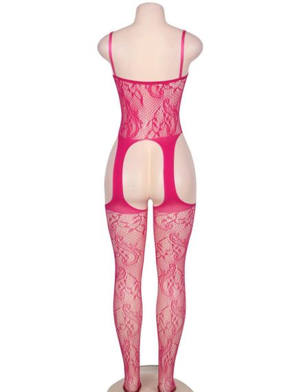 Бодістокінг ажурний з імітацією панчох Star Night рожевий XS-M sexstyle | Зображення 5