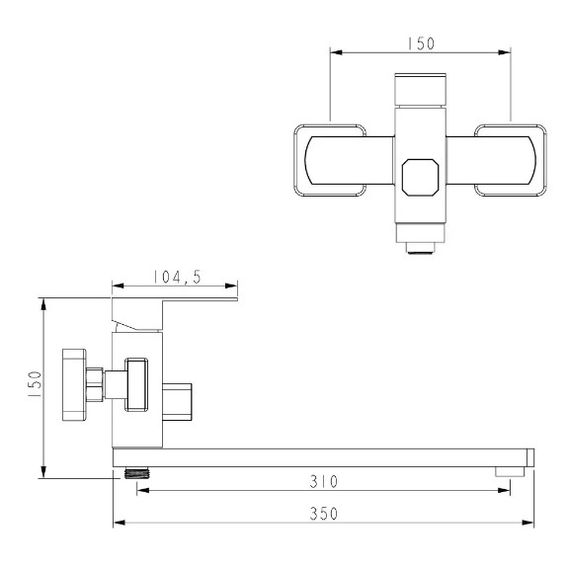 Змішувач для ванни WEZER PRO7A-02 | Зображення 1