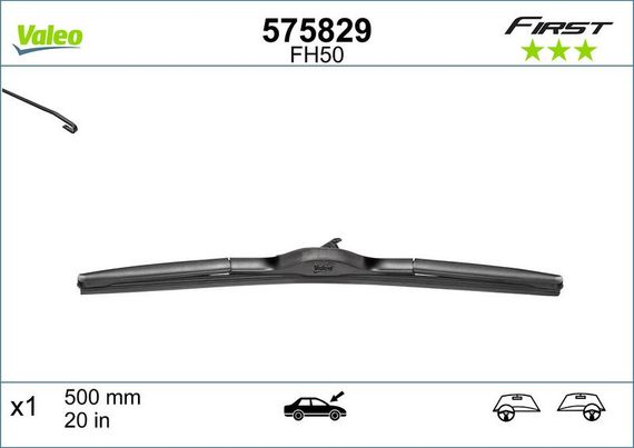 575829 VALEO Склоочисник гібридний 500 мм - Hybrid