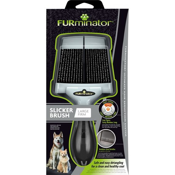 Щітка-пуходерка для собак та котів FURminator жорстка L 20,5 х 9,5 х 1,5 см | Зображення 2