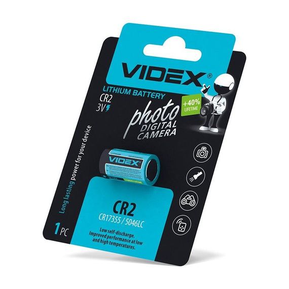 Батарейка літієва Videx CR2 1шт BLISTER CARD | Зображення 1