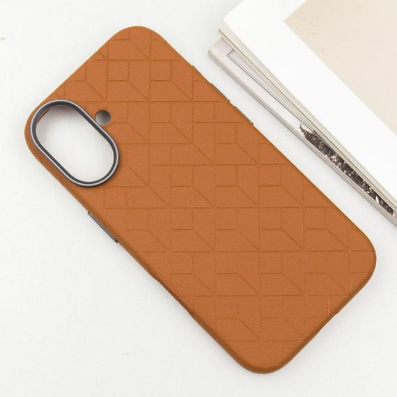 Шкіряний чохол Carved with MagSafe для Apple iPhone 16 (6.1") Orange | Зображення 2