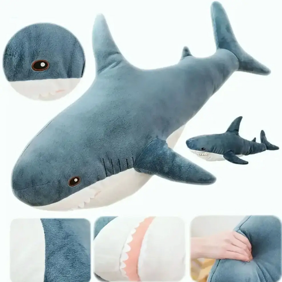 Гіпоалергенна м'яка іграшка Акула 102 см, плюшева іграшка подушка-обійми | Зображення 9