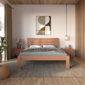 Двоспальне дерев&#039;яне ліжко Mebigrand Техас Коричневий (RAL8025) 160х200 см (MBG-7010)