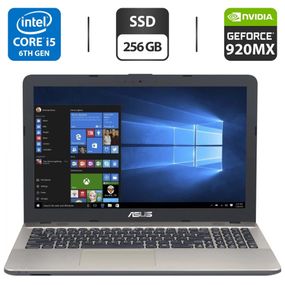 Ноутбук Б-класс Asus R541U / 15.6" (1920x1080) TN / Intel Core i5-6200U (2 (4) ядра по 2.3 - 2.8 GHz) / 8 GB DDR4 / 256 GB SSD / nVidia GeForce 920MX, 2 GB GDDR3, 64-bit / WebCam / DVD-ROM б/у