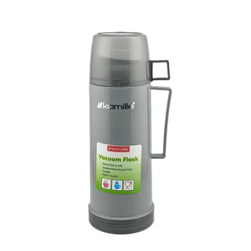 Термос 600мл зі скляною колбою та пластиковою ручкою (синій, зелений, червоний) KAMILLЕ 2071 | Зображення 7