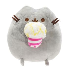 Плюшевая мягкая игрушка Кот Пушин с попкорном 15х15см Pusheen Cat