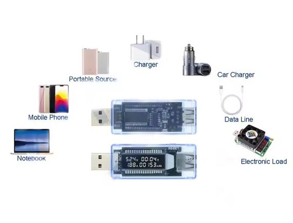 Измеритель напряжения тока, тестер ёмкости  акумулятора, USB измеритель напряжения тока зарядного устройства | Зображення 6