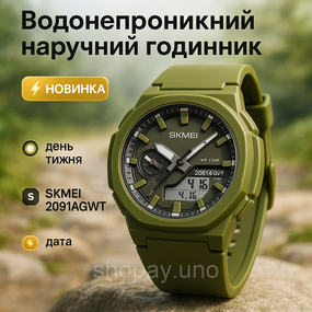 Модний наручний електронний годинник SKMEI 2091AGWT, Захисний тактичний годинник для походу KL-45