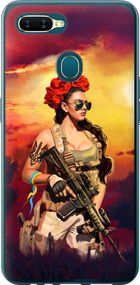 Чехол на Oppo A5S Украинка с оружием "5316u-1892-17620"