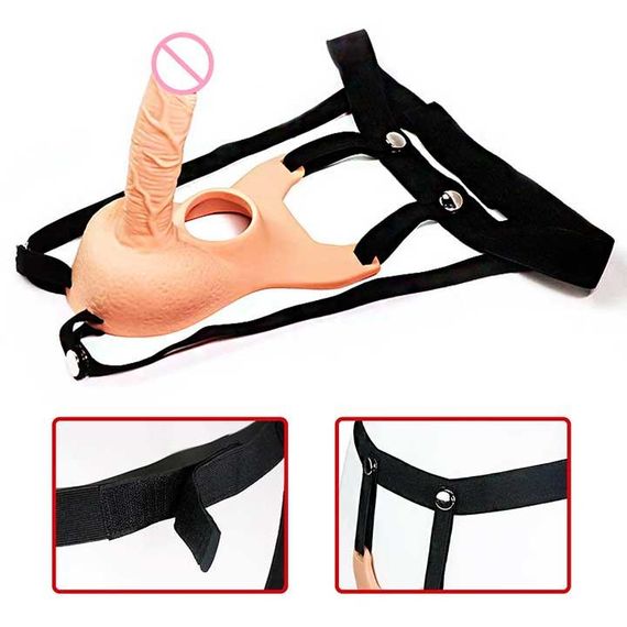 Анальний фаллоїмітатор на ремені для подвійного проникнення Lovetoy Vibrating Unisex 10 режимів вібрації | Зображення 4