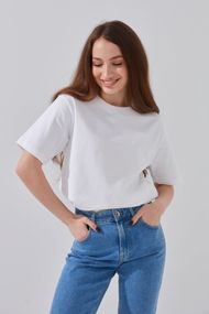 Футболка однотонна жіноча  W23-07 2XL Білий shop (2000990969163)