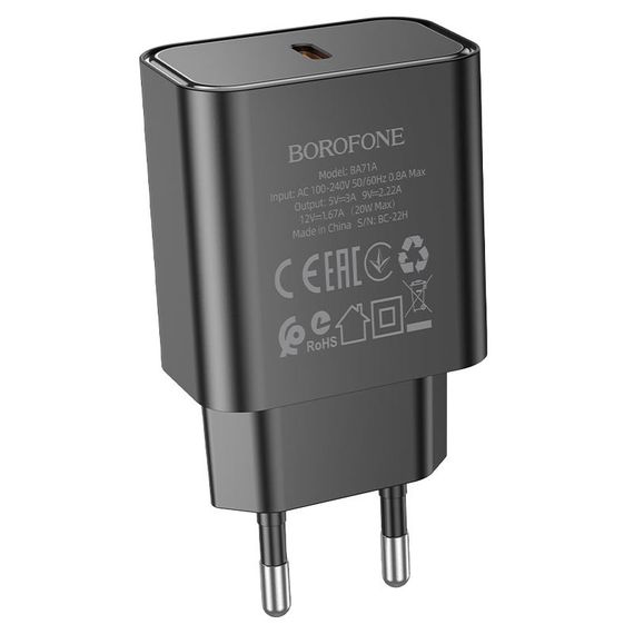 МЗП Borofone BA71A PD20W (1USB-C) Чорний