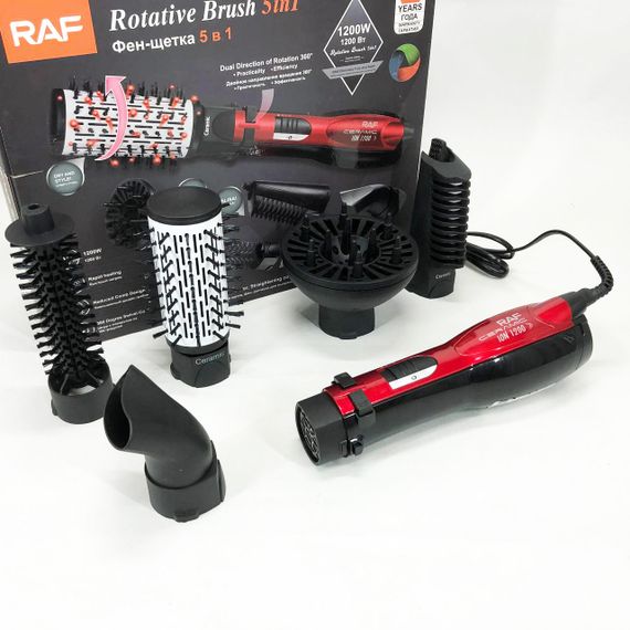Фен мощный RAF, Щетка для сушки, Щетка фен для волос, стайлер Фены стайлеры волос LM-90 | Зображення 1