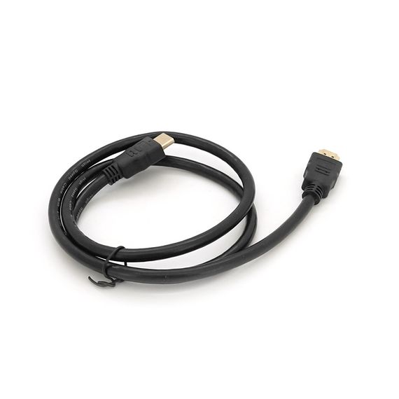 Кабель Merlion HDMI-HDMI HIGH SPEED 1m, v1.4, OD-7.5mm, круглий Black, коннектор Black, (Пакет), Q400 | Зображення 1