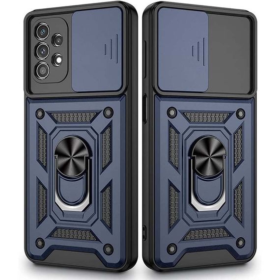 Ударопрочный чехол Camshield Serge Ring для Samsung Galaxy A73 5G TPU+PC, Шторка на камеру, Синий | Зображення 1