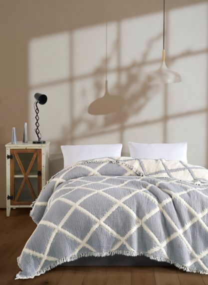 Муслінове покривало Moss Ivory Muslin 230 х 250 см. Gri