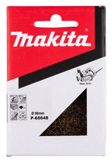 Щітка дротяна латунна для дерев'яних конструкцій 100х120 мм для Makita 9741 (P-65648) | Зображення 2
