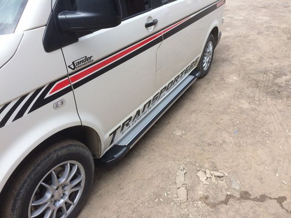 Бокові пороги Rainbow (2 шт., алюм) Довга база для Volkswagen T5 Multivan 2003-2010рр