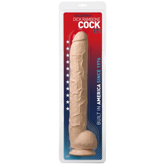 Фалоімітатор Doc Johnson Dick Rambone Cock White, діаметр 6 см, довжина 42 см, ПВХ | Зображення 4