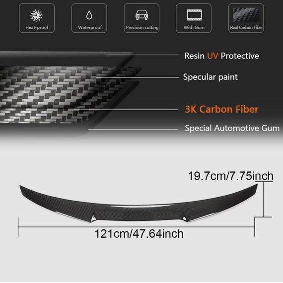 Спойлер V6 (для SD Карбон) для Ауди A4 B9 2015-2024 рр | Зображення 4