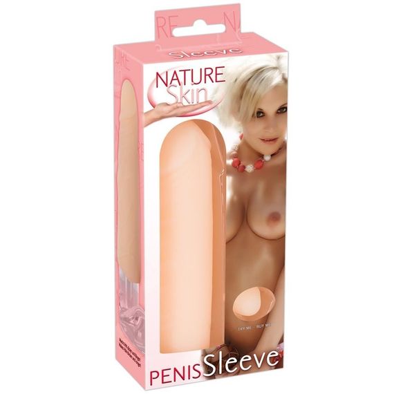 Удлиняющая реалистичная насадка на пенис Nature Skin Penis Sleeve телесный sexstyle | Зображення 3