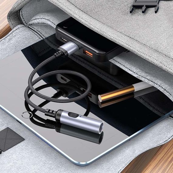 Портативный прикуриватель зажигалка Hoco UA30 USB Black | Зображення 4