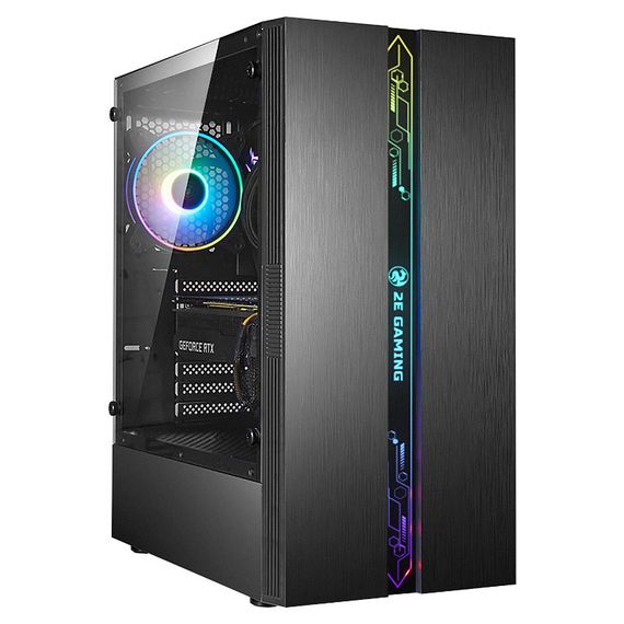 Корпус 2E GAMING RUNA (G2107) MidT, 2xUSB2.0,1xUSB3.0,1x120мм ARGB+лента , стекло (бок.пан.),без БП,черн. (2E-G2107)