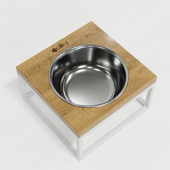 Миска на подставке для кошек и средних собак Hollky Base Solo M (1 × 0,8 л) Solo M-212110-WHNT | Зображення 7