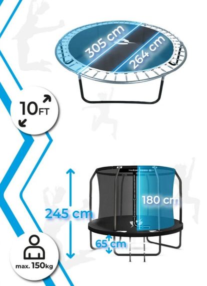 Батут із внутрішньою сіткою THUNDER Inside Elite 10FT 305 см Black | Зображення 3