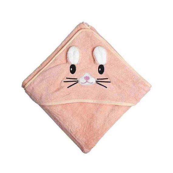 Дитячий рушник з капюшоном Мегазайка 0640 80 х 80 см Персиковий shop (2000999511691)