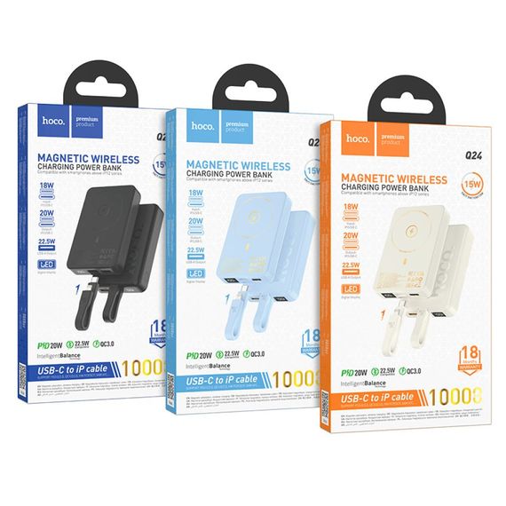 Power Bank Hoco Q24 Elegant 10000mAh з швидкою зарядкою 22.5W+PD20W та магнітним кабелем (47003-Q24 Elegant_758) | Зображення 4