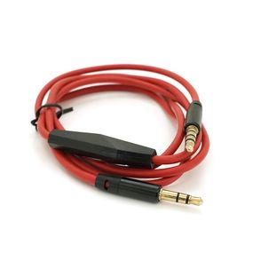 Кабель AUX з мікрофоном Audio DC3.5 тато-тато 1.0м, CCA Stereo Jack, (круглий) Red cable, Box